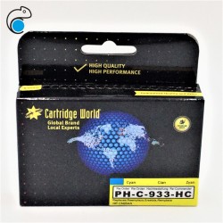 CW HP 933 XL Cyan Cartouche d'encre Premium Remanufacturée Cartridge World