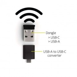 Souris sans fil - 4 boutons - Résol. 800 à 1600 Dpi - Nano USB Type C -  Noir - Trademos